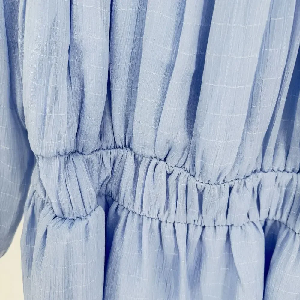 NEW Arula Altar'd State XL Light Blue Babydoll Peplum Top Romantic Princess - Picture 2 of 7